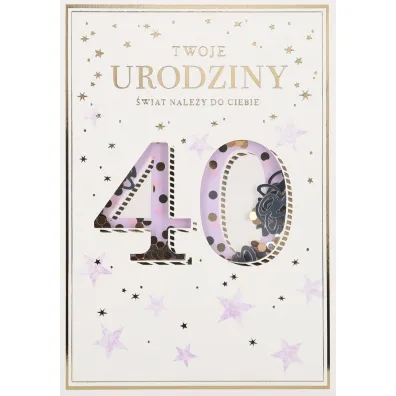Karnet okazjonalny B6 z koperta 40 Urodziny PAN DRAGON HM200-1950