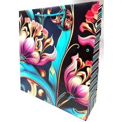 Fresh Torebka ozdobna matowa tulipany 35x37x12cm