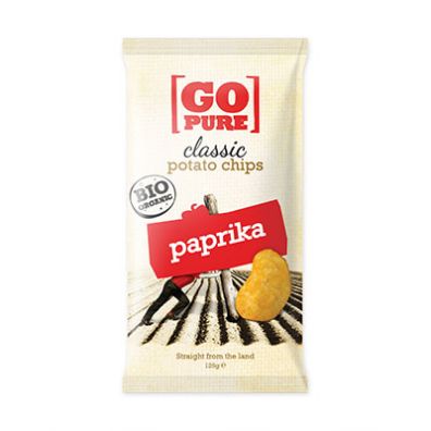 GoPure Chipsy o smaku paprykowym bez dodatku cukru bezglutenowe 125 g Bio
