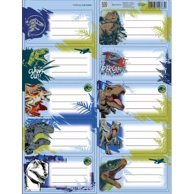 Beniamin Naklejki na zeszyty Jurassic Park 10 szt.
