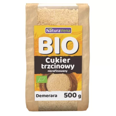 NaturaVena Cukier trzcinowy nierafinowany Demerara 500 g Bio