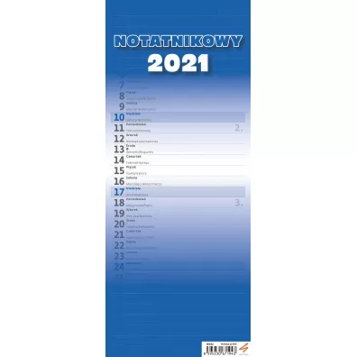 Sztuka Rodzinna Kalendarz 2021 Slim notatnikowy niebieski HELMA