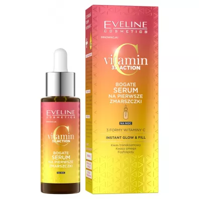 Eveline Cosmetics Vitamin C 3x Action bogate serum do twarzy na pierwsze zmarszczki 30 ml
