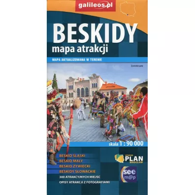 Beskidy. Mapa atrakcji 1:90 000