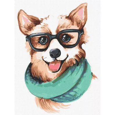Ideyka Malowanie po numerach. Stylowe corgi 30 x 40 cm