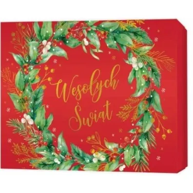Pude�ko prezentowe �wi�teczne, wianek (22,5x17,5x4cm)