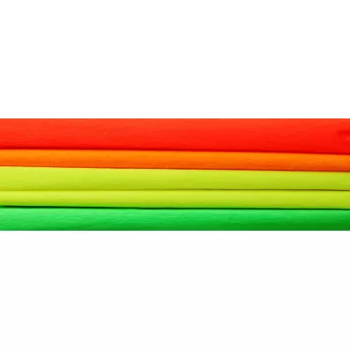 Happy Color Bibu�a marszczona MIX fluo, 4 kolory, 25x200 cm, 5 rolek 25 x 200 cm