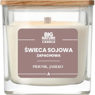 Big Nature �wieca sojowa o zapachu Piernik i Jab�ko 220 g