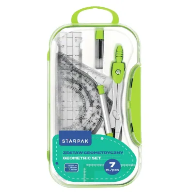 Zestaw szkolny geometryczny 7el. zielony STARPAK 560249