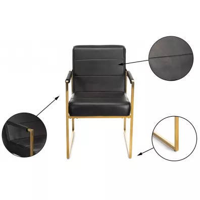 HowHomely Fotel Kori Gold Black