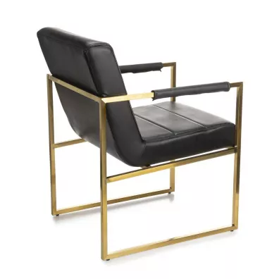 HowHomely Fotel Kori Gold Black