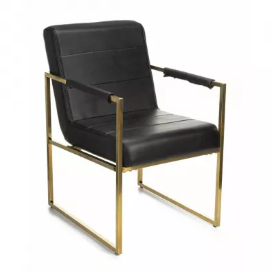 HowHomely Fotel Kori Gold Black