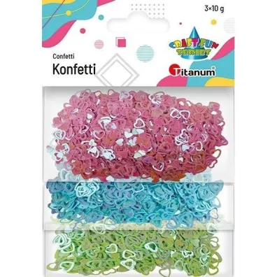 Titanum Konfetti Serca puste 7mm i pe�ne 5mm 3 kolory x10g