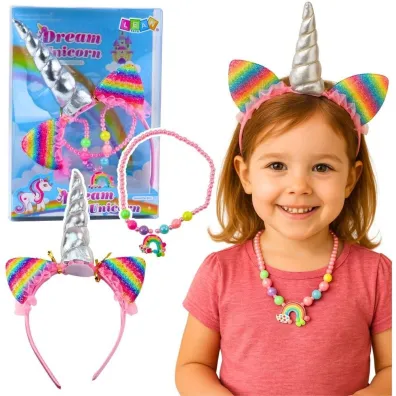 LeanToys Opaska jednoro�ec + Naszyjnik