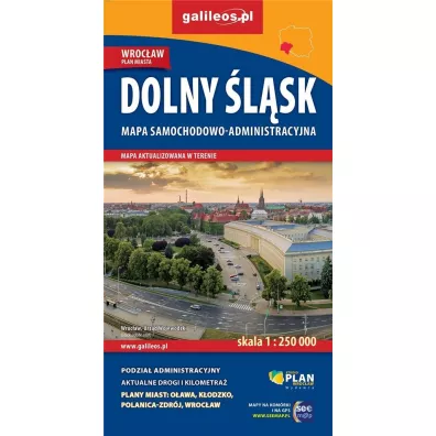 Mapa samoch.-administ. Dolny lsk 1:250 000