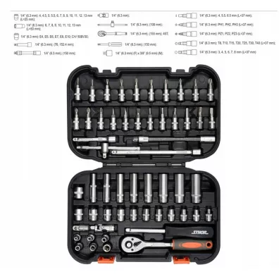 Toya Sthor zestaw kluczy 1/4" 56el 58643