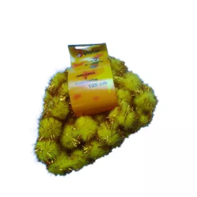 Vistar Girlanda z pompon�w ��to-z�ota 125 cm