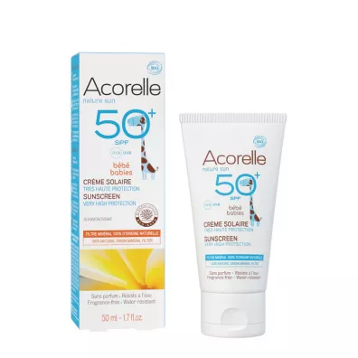 Acorelle Hipoalergiczny krem przeciwsoneczny dla niemowlt  – SPF50+ 50 ml