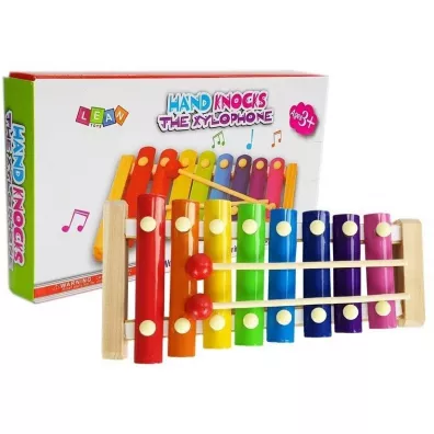 Leantoys Cymbaki drewniane kolorowe 8 tonw