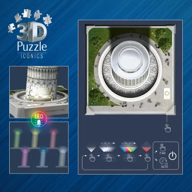 Puzzle Iconics 224 el. 3D Krzywa Wie�a w Pizie Ravensburger