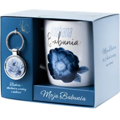 Be-Happy Gifts Kubek+Brelok dla Babci z napisem Kochana Babunia