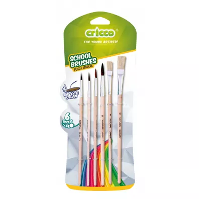 Cricco P�dzelki szkolne drewniane 6 szt.