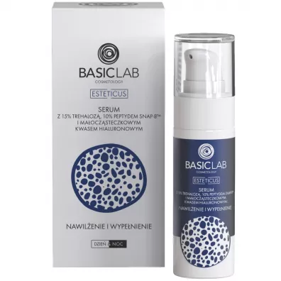 BasicLab Esteticus serum do twarzy z trehaloz� 15% i 10% peptydem Nawil�enie i Wype�nienie 30 ml