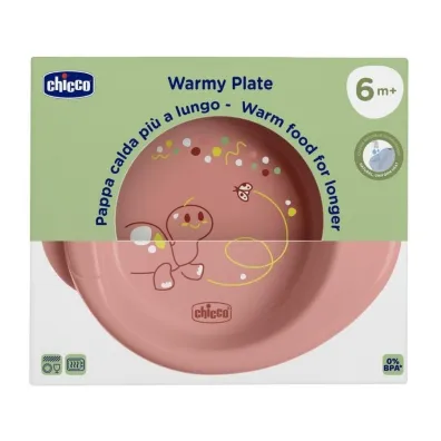 Chicco Talerz podgrzewany brzoskwiniowy 6m+