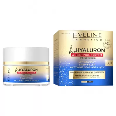 Eveline Cosmetics Biohyaluron 3xRetinol krem do twarzy 50+ Odm�adzaj�cy 50 ml