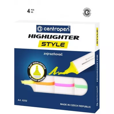 Centropen Zakre�lacz fluo 4 szt.