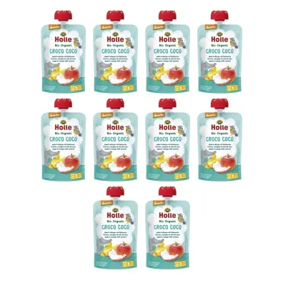Holle Mus Kokosowy krokodyl (jab�ko - mango - kokos) od 8 miesi�ca Demeter Zestaw 10 x 100 ml Bio