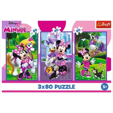 Puzzle 3x80 el. Minnie i przyjaciele Trefl