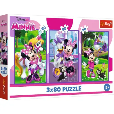 Puzzle 3x80 el. Minnie i przyjaciele Trefl