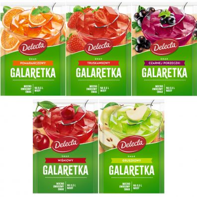 Delecta Galaretka - mix smakw Zestaw 5 x 70 g