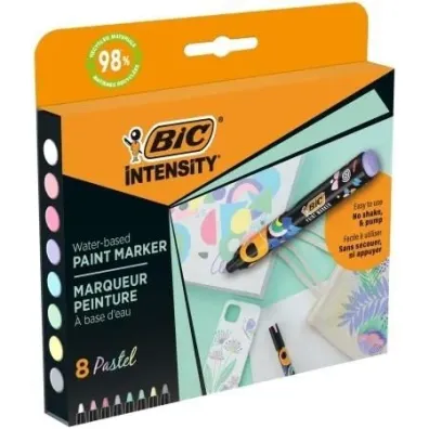 Markery akrylowe Intensity Pastel 12kol BIC