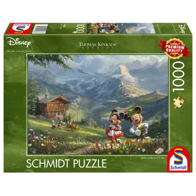 Puzzle 1000 el. Premium Quality. Myszka Miki&Minnie w Alpach Schmidt