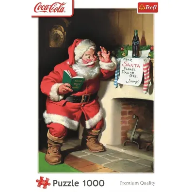 Puzzle 1000 el. Coca-Cola: Miko�aj przy kominku Trefl