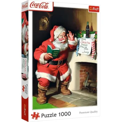 Puzzle 1000 el. Coca-Cola: Miko�aj przy kominku Trefl