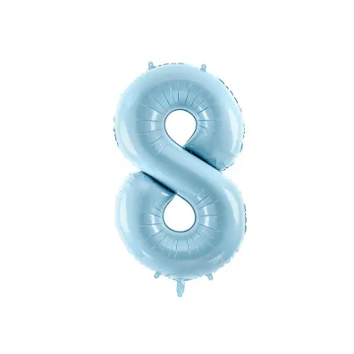 PartyDeco Balon foliowy 8 jasny niebieski 86cm