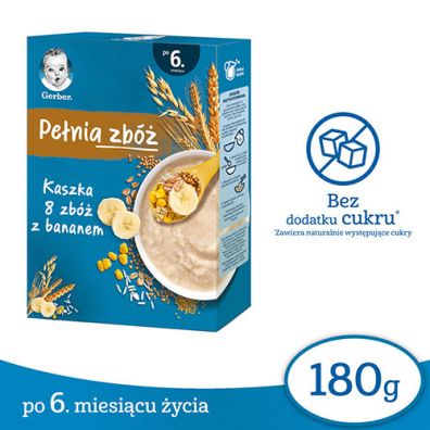 Gerber Penia zb Kaszka 8 zb z bananem dla niemowlt po 6 miesicu 180 g