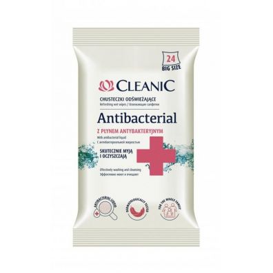 Cleanic Antibacterial odświeżające chusteczki antybakteryjne 24 szt.