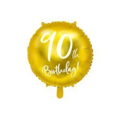 PartyDeco Balon foliowy 90-tka z�oty 45cm