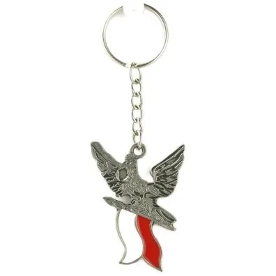 Abino Brelok metalowy Orze� z flag� Polski