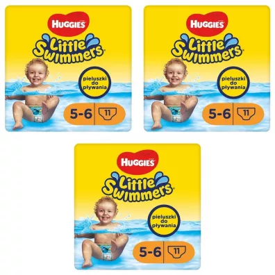 Huggies Pieluchy do pywania 5-6 Little Swimmers (12-18 kg) Zestaw 3 x 11 szt.