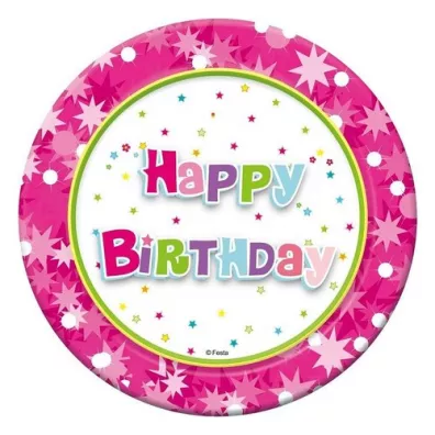 Godan Talerz papierowy Happy Birthday 6 szt.