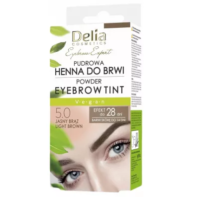 Delia Pudrowa henna do brwi 5.0 Jasny Br�z 4 g