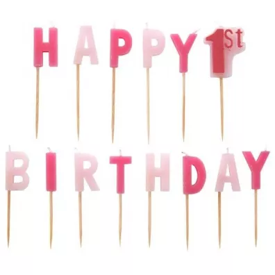 Amscan Zestaw �wieczek "happy 1st birthday" girl