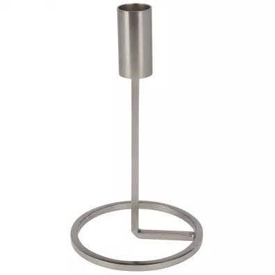 H&S Decoration Nowoczesny wiecznik w kolorze srebra 19 cm