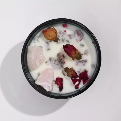 wieca Hop Hare z Kamieniami i Kwiatami Kochankowie z kart tarota