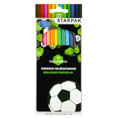 Kredki o��wkowe 12 kolor�w Football STARPAK 553554